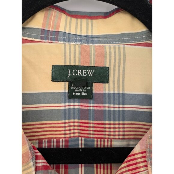 J.Crew Button-Down Shirt Men Size Large Plaid Short Sleeve Preppy Casual Cowboy - Picture 10 of 11